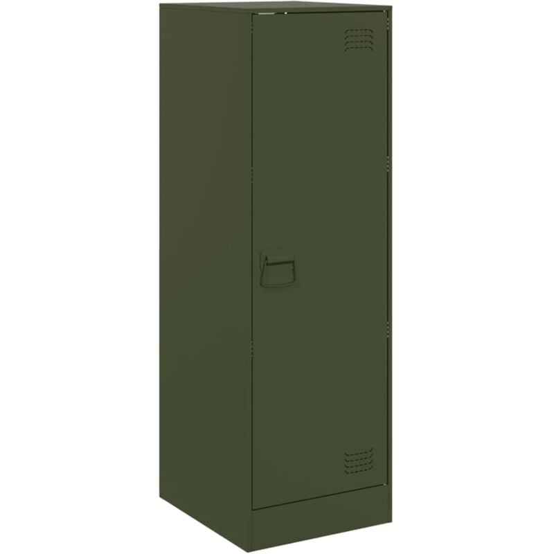 Buffet bahut commode armoire meuble de rangement organisateur cuisine salle de séjour salon olive 34,5 x 39 x 107 cm acier vert