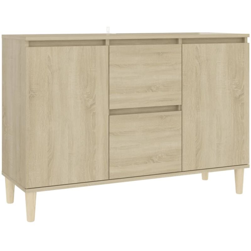 Buffet bahut commode armoire meuble de rangement organisateur cuisine salle de séjour salon sonoma 101 x 35 x 70 cm bois d'ingénierie marron