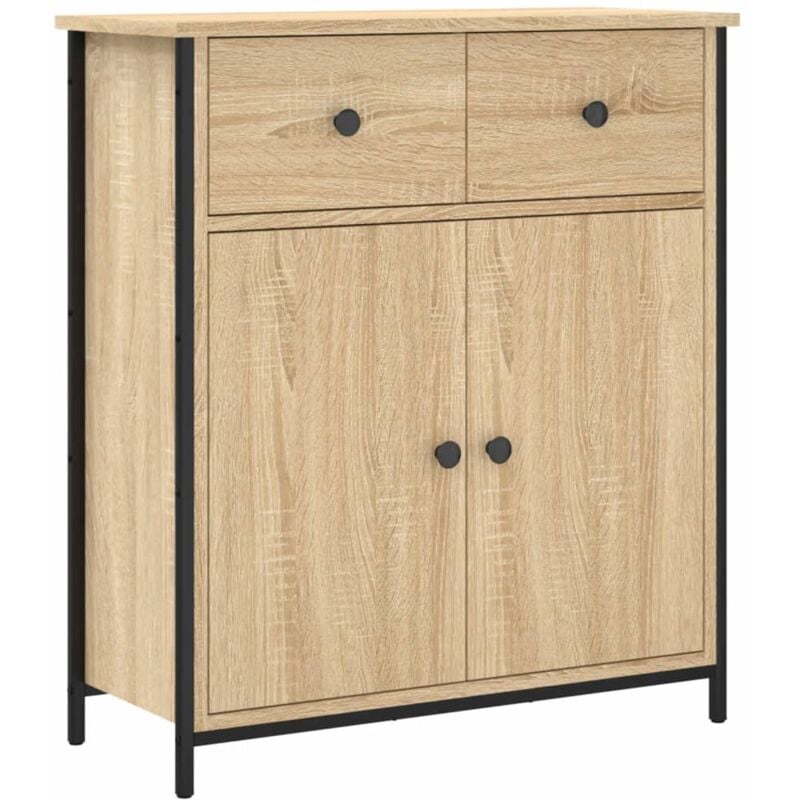 Buffet bahut commode armoire meuble de rangement organisateur cuisine salle de séjour salon sonoma 70 x 30 x 80 cm bois d'ingénierie marron