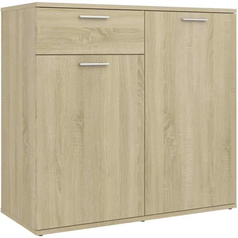 Buffet bahut commode armoire meuble de rangement organisateur cuisine salle de séjour salon sonoma 80 x 36 x 75 cm bois d'ingénierie marron
