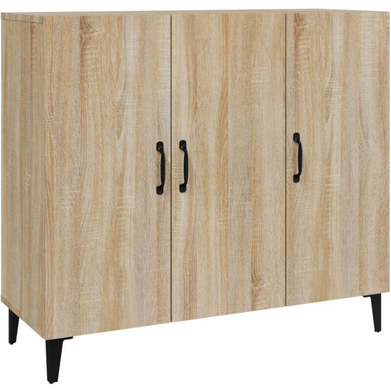 Buffet bahut commode armoire meuble de rangement organisateur cuisine salle de séjour salon sonoma 90 x 34 x 80 cm bois d'ingénierie marron