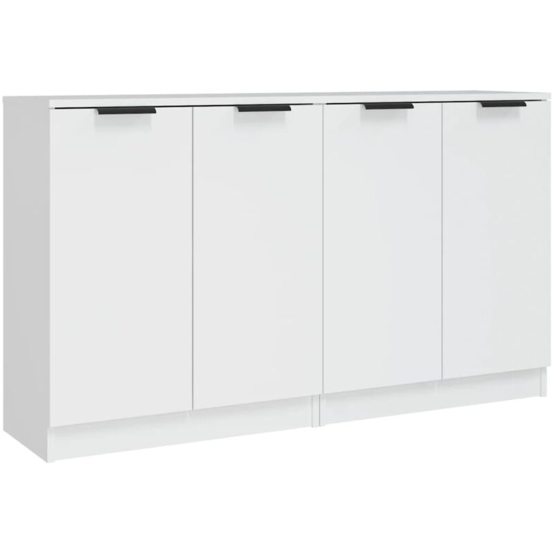 Buffet bahut commode armoire meuble de rangement organisateur cuisine salle de séjour salons lot de 2 60 x 30 x 70 cm bois d'ingénierie blanc