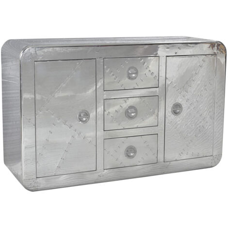 Buffet/bahut industriel 150 cm bois et aluminium Fly