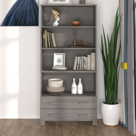 Buffet Bahut  Meuble de rangement Commode Bois massif de pin Gris clair 92177