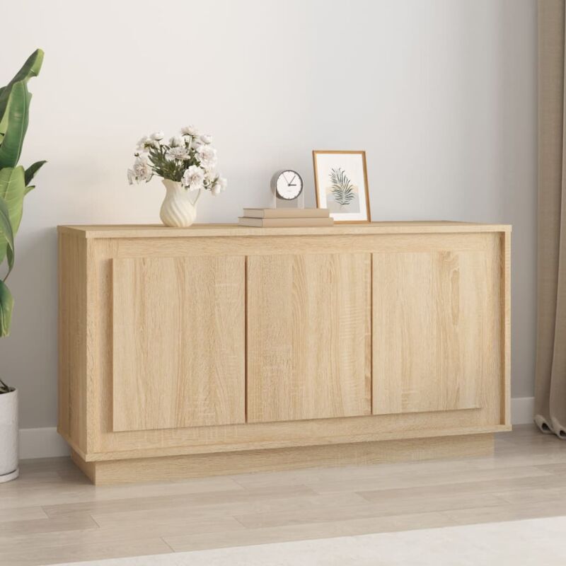 Buffet Bahut Meuble de rangement Commode chêne sonoma 102x35x55 cm bois d'ingénierie 27983