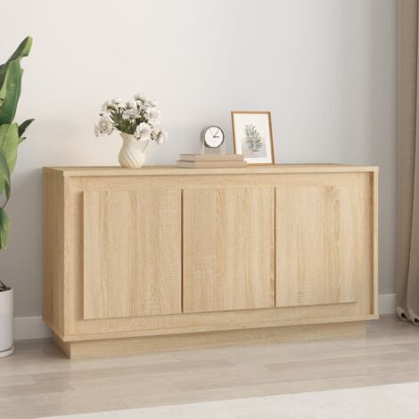 MAISONCHIC Buffet Bahut Meuble de rangement Commode chêne sonoma 102x35x55 cm bois d'ingénierie 27983