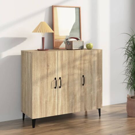Buffet Bahut  Meuble de rangement Commode Chêne sonoma 90x34x80 cm Bois d'ingénierie 91843