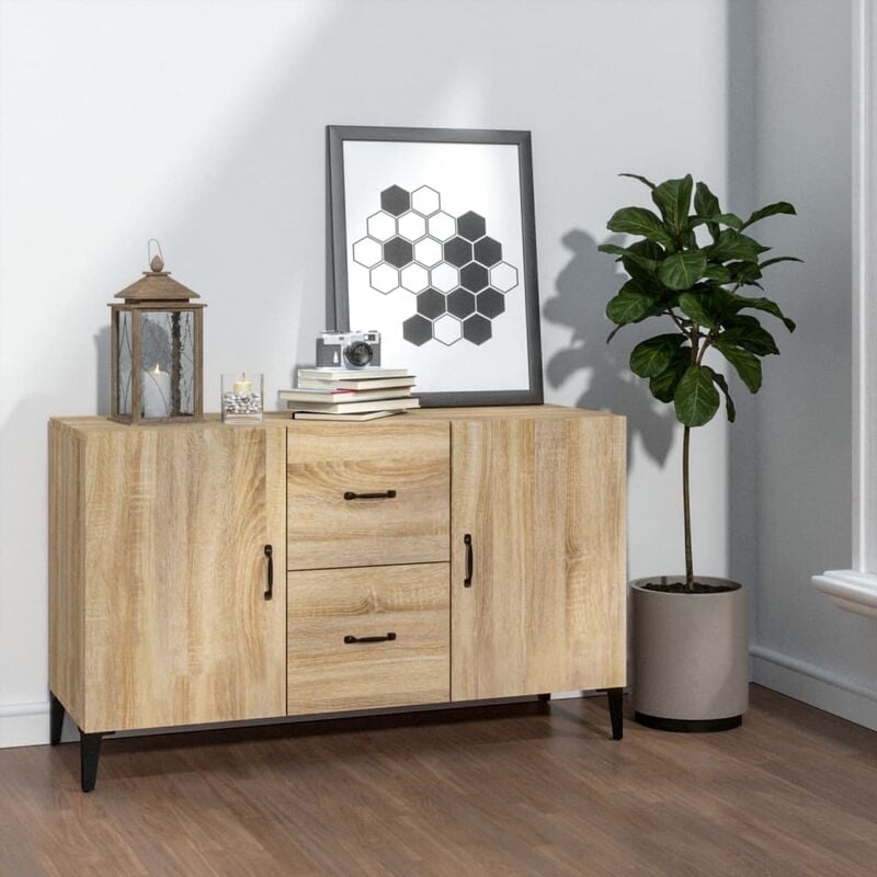 Buffet Bahut Meuble de rangement Commode Chêne sonoma 100x36x60 cm Bois d'ingénierie 21476