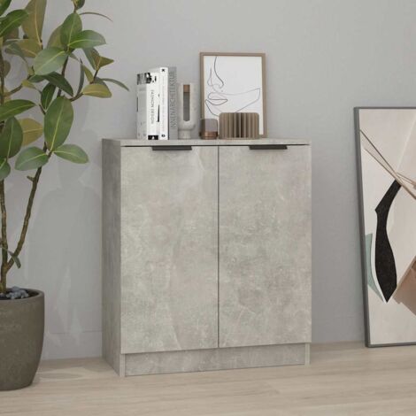 Buffet Bahut  Meuble de rangement Commode Gris béton 60x30x70 cm Bois d'ingénierie 45259