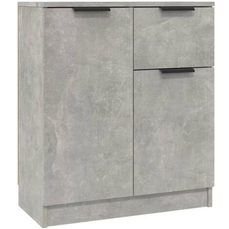 Buffet Bahut  Meuble de rangement Commode Gris béton 60x30x70 cm Bois d'ingénierie 81047