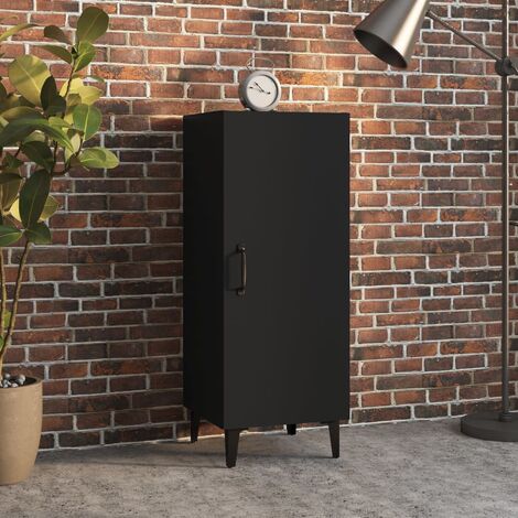 Buffet Bahut | Meuble de rangement Commode Noir 34,5x34x90 cm Bois d'ingénierie 89655 - Noir
