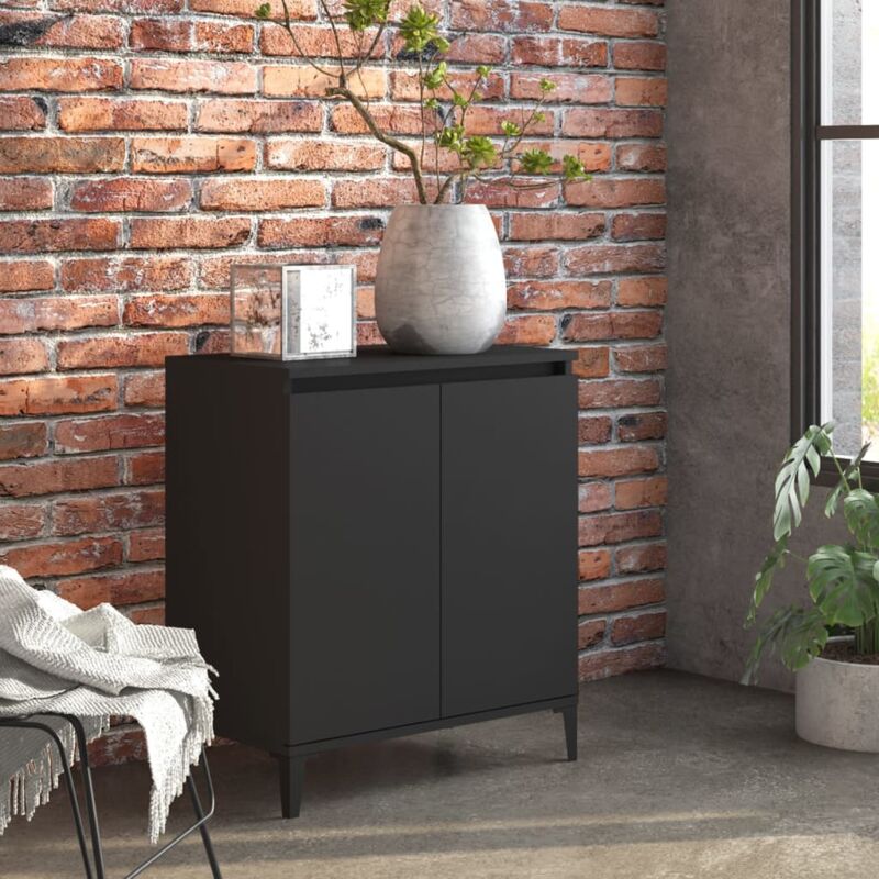 Buffet Bahut Meuble de rangement Commode Noir 60x35x70 cm Aggloméré 95176