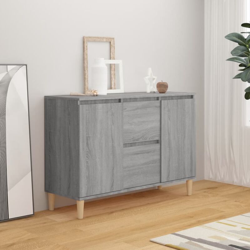Buffet Bahut Meuble de rangement Commode Sonoma gris 103,5x35x70 cm Bois d'ingénierie 30026