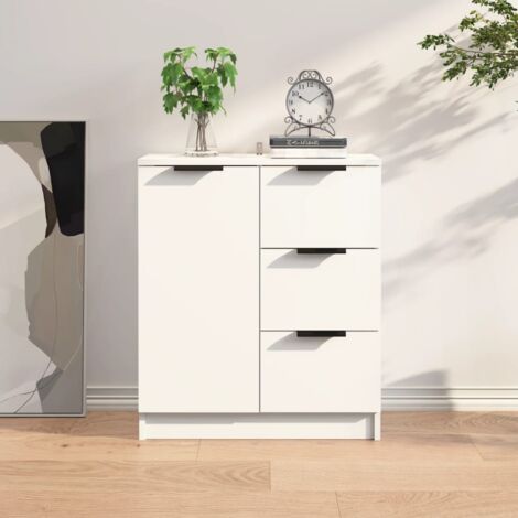 Buffet, Bahut, Meubles de rangement, Commodes Blanc 60x30x70 cm Bois d'ingénierie WFE913496 DESIGN IN