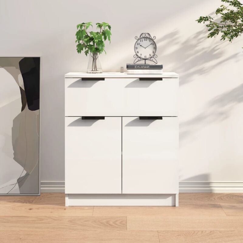 Buffet, Bahut, Armoire de rangement Blanc brillant 60x30x70 cm Bois d'ingénierie FR242344 design in