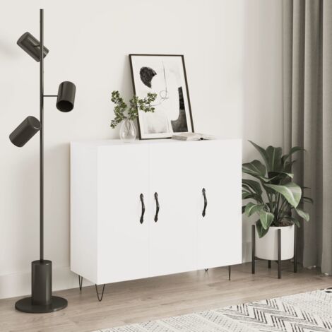 Buffet, Bahut, Meubles de rangement, Commodes blanc 90x34x80 cm bois d'ingénierie WFE878652 DESIGN IN
