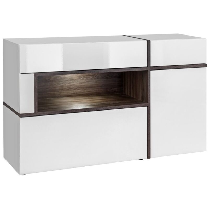 Buffet, bahut modèle criss + led. Enfilade design et moderne pour votre salon ou salle à manger.