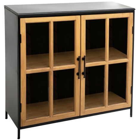 Buffet Baris métal 2 portes Atmosphera - Noir - Noir