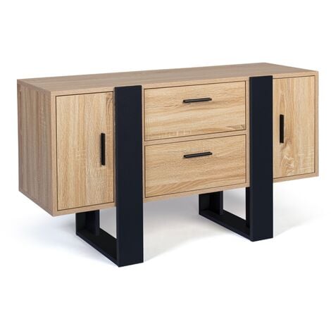 IDMARKET Buffet bas 105 cm PHOENIX bois et noir