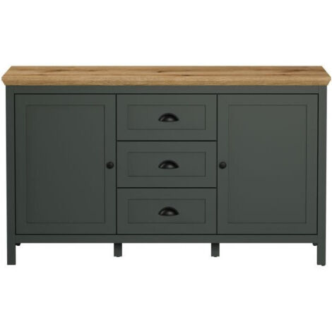 Buffet bas, 2 portes, 3 tiroirs - L146 cm - 146 cm X 45 cm X 86 cm - STANTON WO