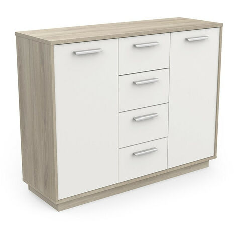 Buffet bas 2 portes 4 tiroirs Léo