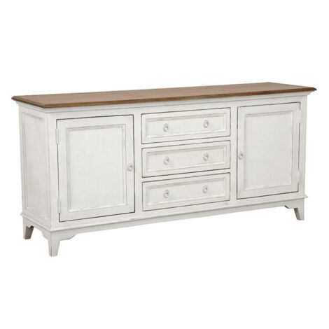 Buffet bas 2 portes - Bois - Blanc - Interior's