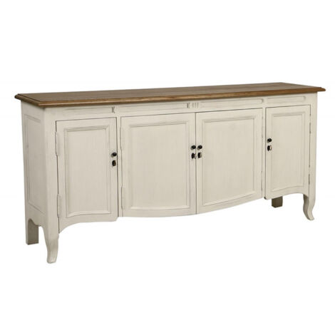 Buffet bas 4 portes 1 tiroir - Bois - Blanc - Interior's