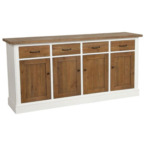 Buffet bas 4 portes - Bois - Blanc - Interior's
