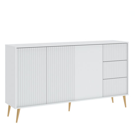 Buffet bas BARCELONA 3 Portes - 3 Tiroirs Blanc