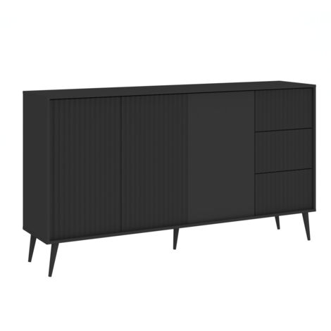 Buffet bas BARCELONA 3 Portes - 3 Tiroirs Gris