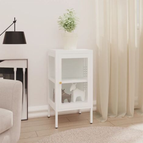 Buffet bas Contemporain - Meuble Commode de Rangement - 38x35x70 cm Métal et verre Chic-525617