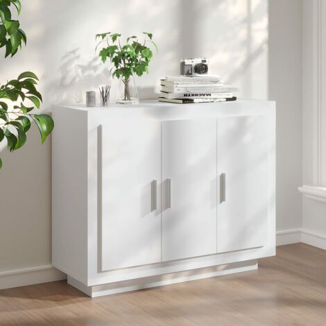 Buffet bas Contemporain - Meuble Commode de Rangement - Blanc 92x35x75 cm Bois d'ingénierie Chic-707688