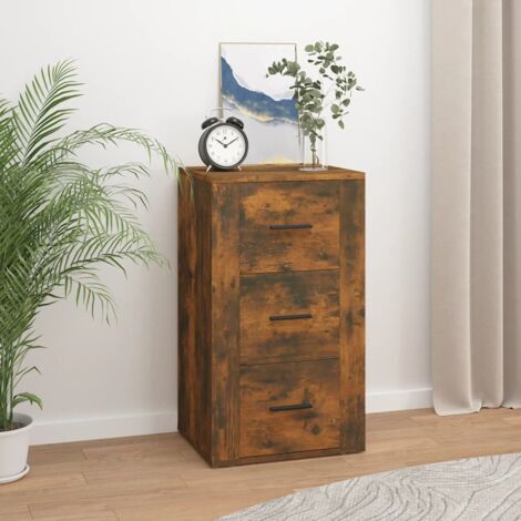 Buffet bas Contemporain - Meuble Commode de Rangement - Chêne fumé 40x33x70 cm Bois d'ingénierie Chic-778703
