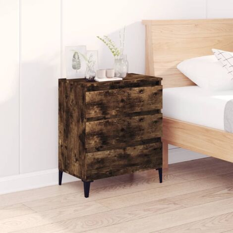 Buffet bas Contemporain - Meuble Commode de Rangement - Chêne fumé 60x35x70 cm Bois d'ingénierie Chic-235843