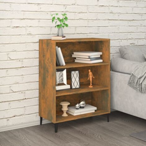 Buffet bas Contemporain - Meuble Commode de Rangement - Chêne fumé 69,5x32,5x90 cm Bois d'ingénierie Chic-414528