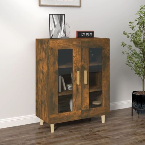 Buffet bas Contemporain - Meuble Commode de Rangement - Chêne fumé 69,5x34x90 cm Bois d'ingénierie Chic-581027