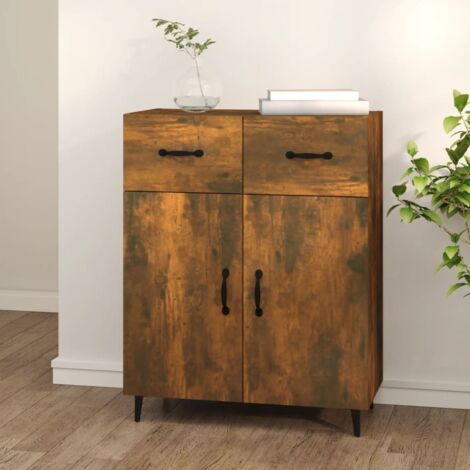 Buffet bas Contemporain - Meuble Commode de Rangement - Chêne fumé 69,5x34x90 cm Bois d'ingénierie Chic-984592