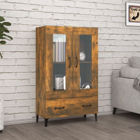 Buffet bas Contemporain - Meuble Commode de Rangement - Chêne fumé 70x31x115 cm Bois d'ingénierie Chic-633782