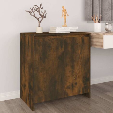 Buffet bas Contemporain - Meuble Commode de Rangement - Chêne fumé 70x40x73,5 cm Aggloméré Chic-662502