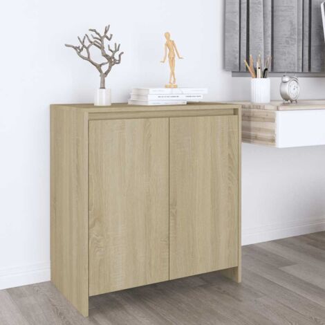 Buffet bas Contemporain - Meuble Commode de Rangement - Chêne sonoma 70x40x73,5 cm Aggloméré Chic-661464