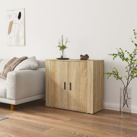 Buffet bas Contemporain - Meuble Commode de Rangement - Chêne sonoma 80x33x70 cm Bois d'ingénierie Chic-884681