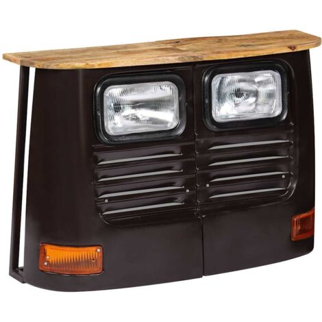 Buffet bas Contemporain - Meuble Commode de Rangement - en forme de camion Bois de manguier massif Gris foncé Chic-636539