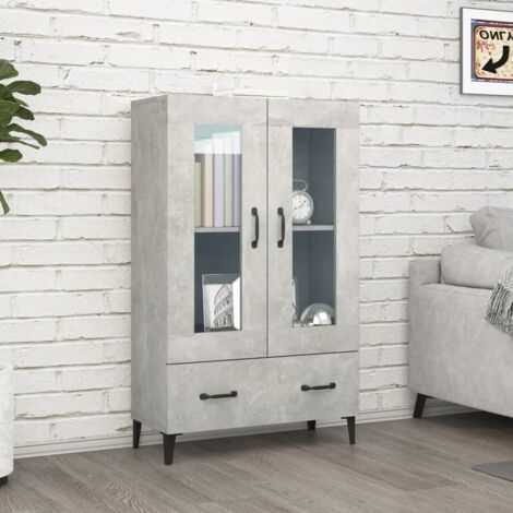 Buffet bas Contemporain - Meuble Commode de Rangement - Gris béton 70x31x115 cm Bois d'ingénierie Chic-154548