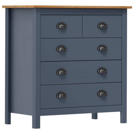Buffet bas Contemporain - Meuble Commode de Rangement - Hill Range Gris 79x40x80 cm Bois de pin solide Chic-897777