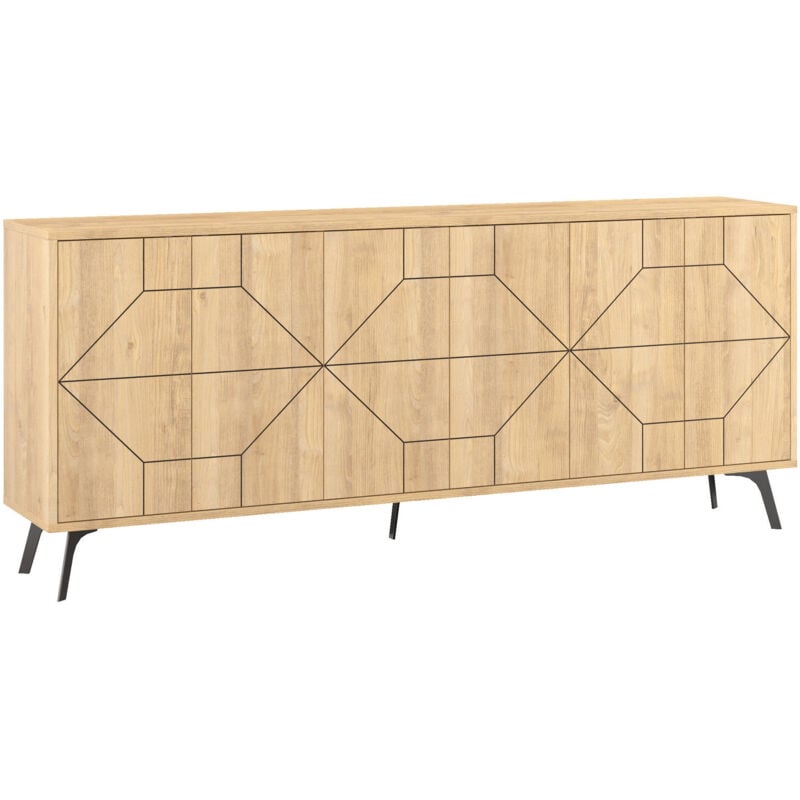 CALICOSY - Buffet avec 6 portes décorées L184 cm - Dune