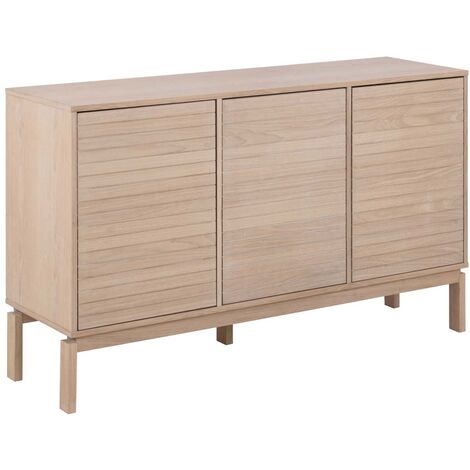 Buffet bas de salle à manger en chêne blanchi 3 portes L135 - LIAC