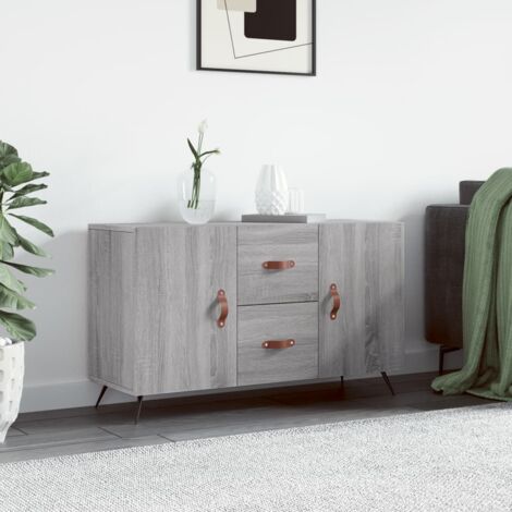 Buffet bas,Buffet Commode industriel sonoma gris 100x36x60 cm bois d'ingénierie -QS57706