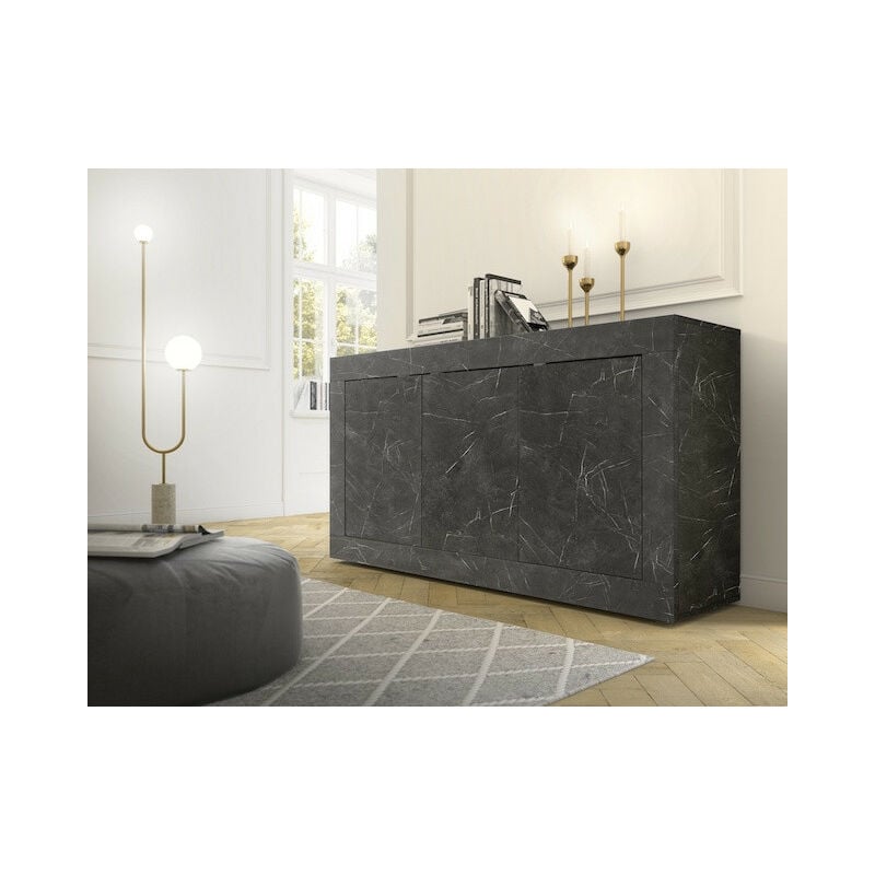 Buffet basic marbre gris anthracite 160 cm