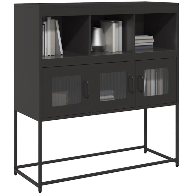 Vidaxl - Buffet noir 100,5x39x107 cm acier laminé à froid