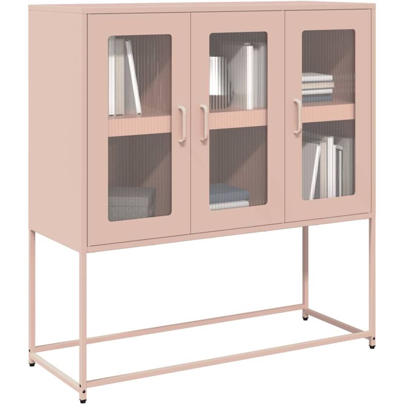 Vidaxl - Buffet rose 100,5x39x107 cm acier laminé à froid